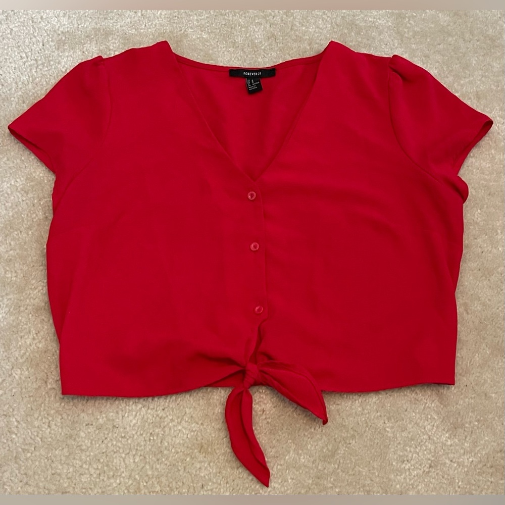 Forever 21 - Red Crop Top - Size Medium